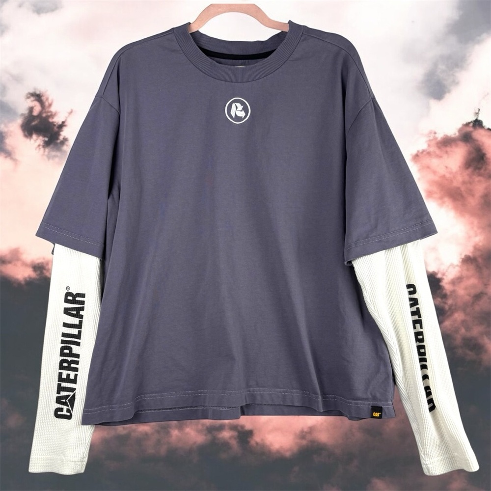 CAT X Reclaimed LA UO Exclusive Layered Long Sleeve Tee Sz Large Grunge Punk